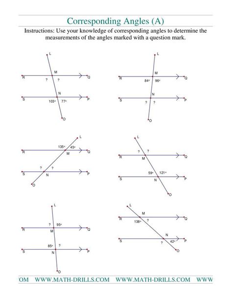 Finding Missing Angles Worksheet Alternate Corresponding and Co ...