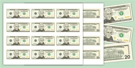 20 Dollar Bill Template