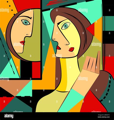 Colorful background, cubism art style,abstract portrait Stock Vector ...