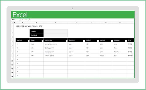 Issue Tracker Excel Template For Your Needs