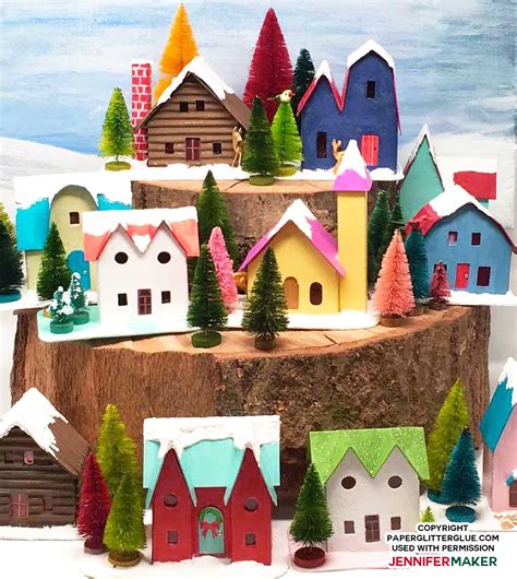 Paper Christmas Village & Houses - Jennifer Maker