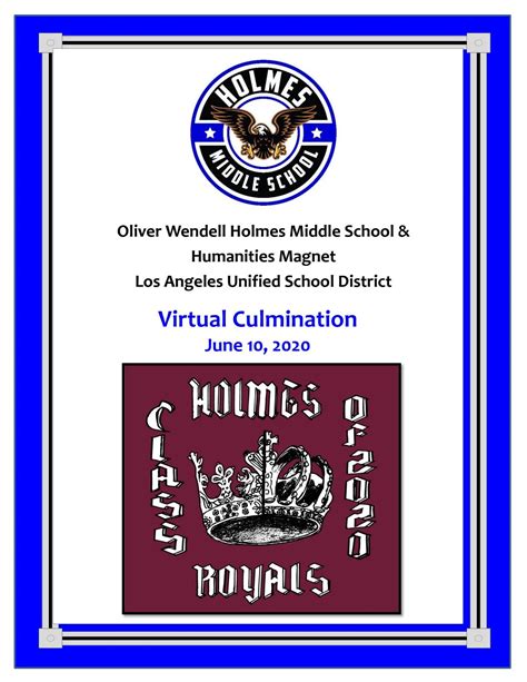 Holmes Middle School Culmination Program 2020 by CHAU CAO - Issuu