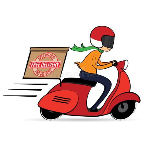 Free delivery cartoon stock vector. Illustration of commerce - 93040466