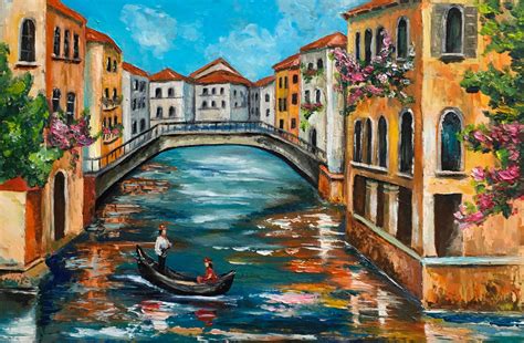 Venice Painting Italy Original Oil Painting Venice Canal Wall | Etsy