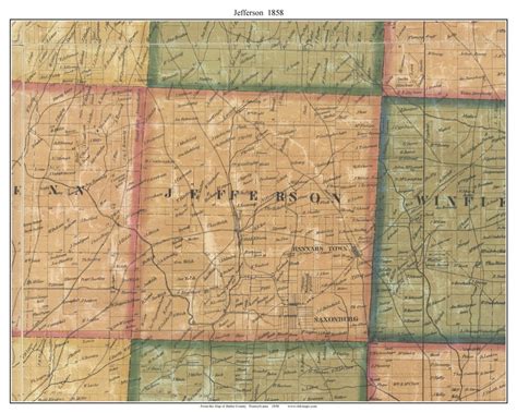 Jefferson Township 1858 Old Town Map With Homeowner Names Pennsylvania ...