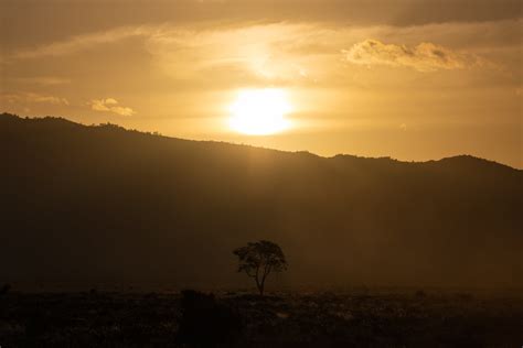 Silhouette of Mountain during Sunset · Free Stock Photo