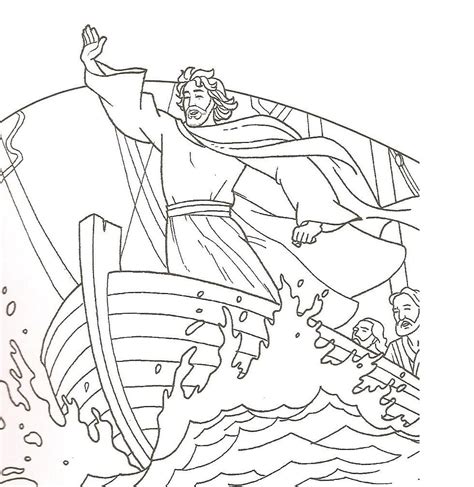 Jesus Calms The Storm Coloring Page at GetColorings.com | Free ...