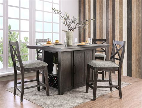 Bar Height Dining Set With Storage - Coaster Mix and Match Counter ...