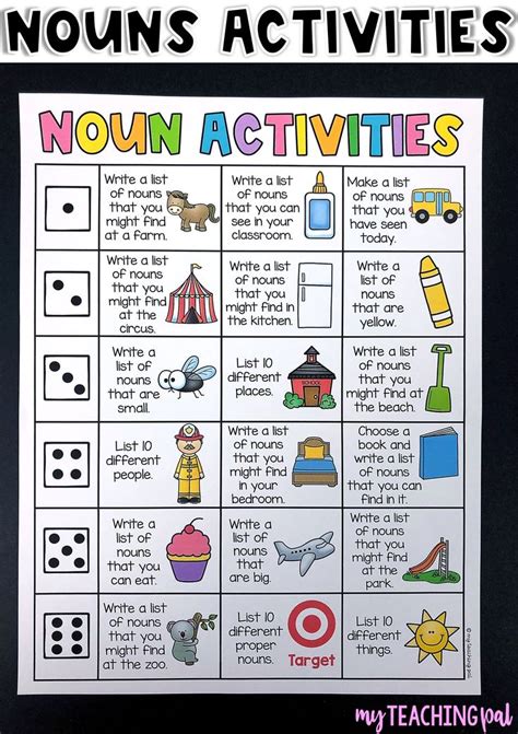 Roll an Activity - Literacy Centers | Nouns activities, Teaching nouns ...