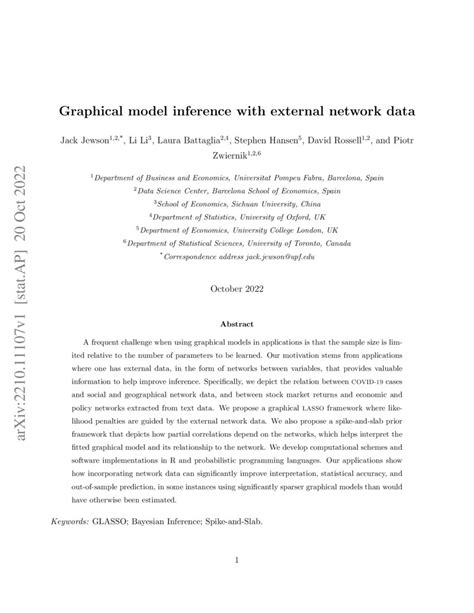 Graphical model inference with external network data | DeepAI