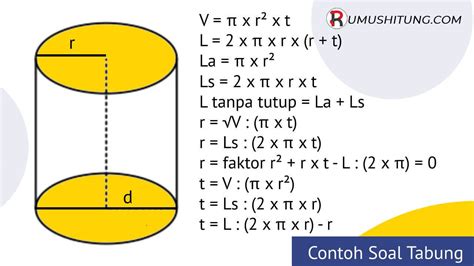 rumus luas permukaan tabung jika diketahui volumenya - Connor Cornish