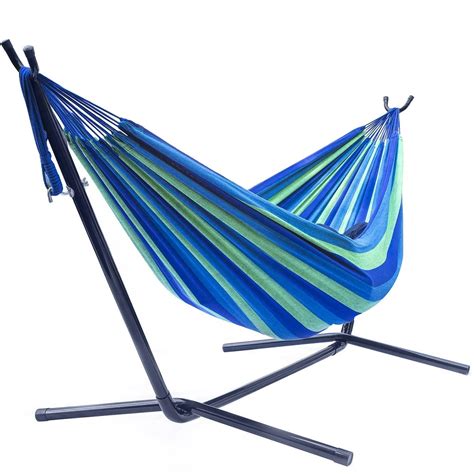 Sorbus Double Hammock with Steel Stand Two Person Adjustable Hammock ...