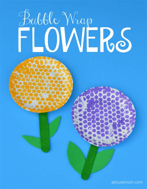 Bubble Wrap Flower Craft for Kids