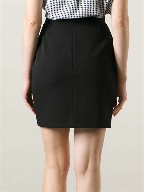 Saint laurent Short Pencil Skirt in Black | Lyst