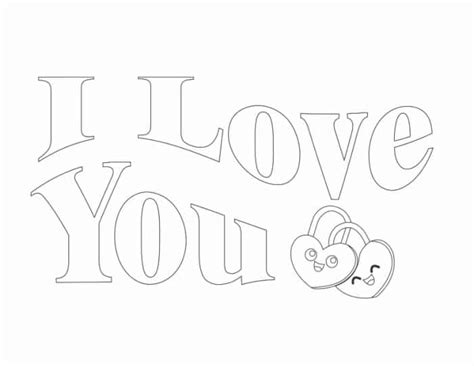 Bubble Letters I Love You Page Coloring Pages