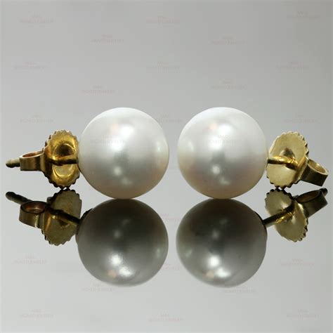 TIFFANY & CO. Akoya Pearl 18k Yellow Gold Earrings-MTSJ12374