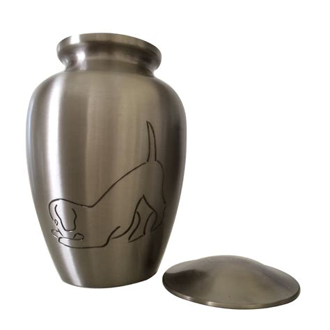 Pet Memorial Urns Ashes For Dogs - Classic Pewter Dog Cremation Funeral ...