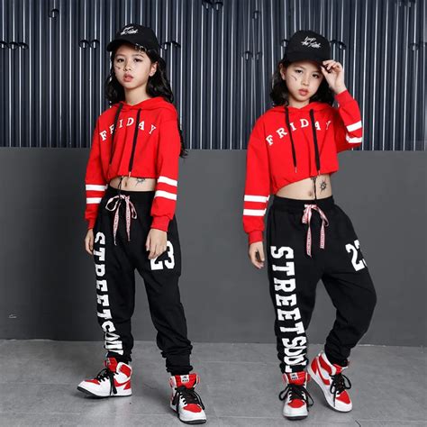 Girls Ballroom Costume Hip Hop Jazz Dancewear Clothing Children ...