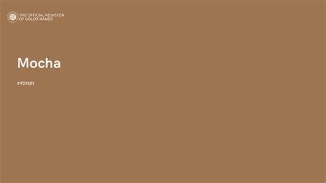 Mocha color - #9D7651 - The Official Register of Color Names