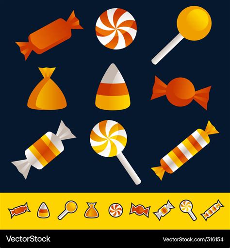 Halloween candy Royalty Free Vector Image - VectorStock