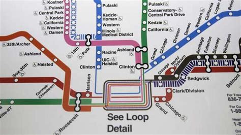 Cta blue line map - Chicago subway map blue line (United States of America)