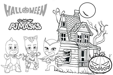 Pj Masks Halloween Coloring Pages Coloring Pages