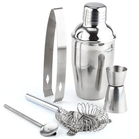 New Cocktail Shakers Sets 5 Pcs Stainless Steel Cocktail Shaker Wine ...