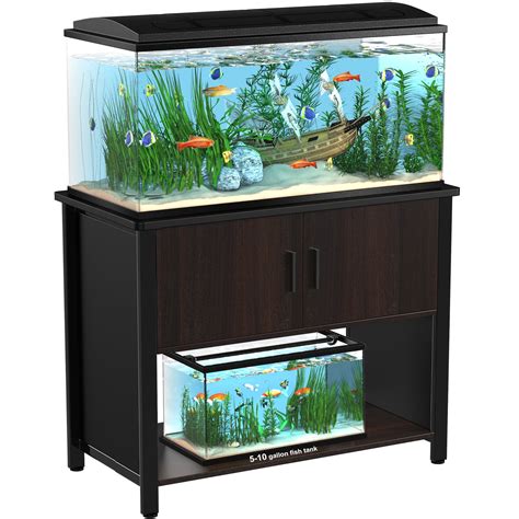 Buy Fish Tank Stand Metal Aquarium Stand with Cabinet, for 40 Gallon ...