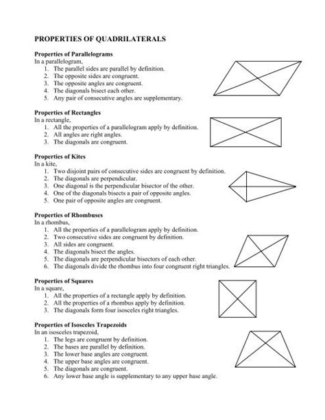 PROPERTIES OF QUADRILATERALS - LAVC Math Department