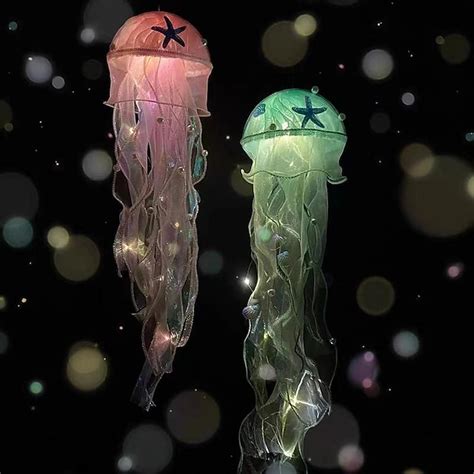 Handmade Creative Jellyfish Lamp Diy Material Package Aerial Hanging ...