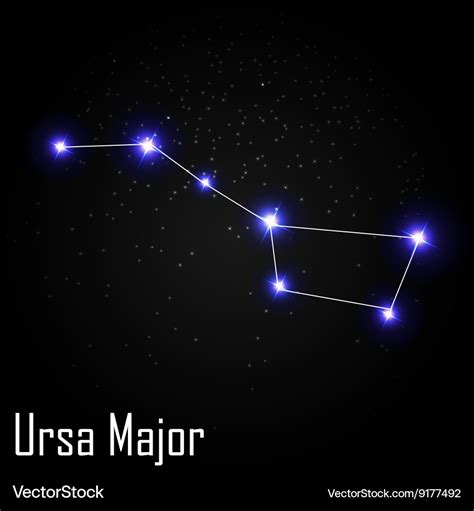 Ursa major constellation with beautiful bright Vector Image