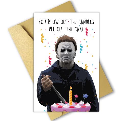 Buy OJsensaiOJsensai Funny Michael Myers Birthday Card, Killer Bday ...