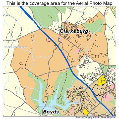 Aerial Photography Map of Clarksburg, MD Maryland