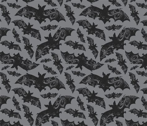 Night Flight - Gothic Halloween Bats Grey wallpaper - heatherdutton ...