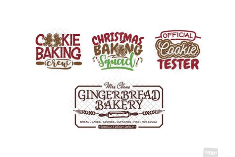 Gingerbread SVG Christmas Ornament Quotes with PNG, DXF, EPS (1047739 ...