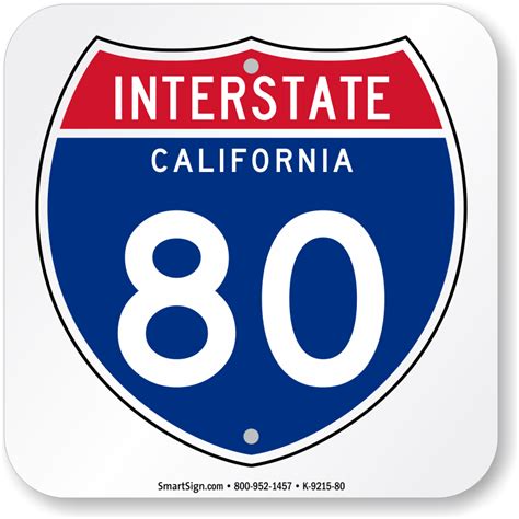 California Interstate 80 Sign - Highway Shield Sign, SKU: K-9215-80