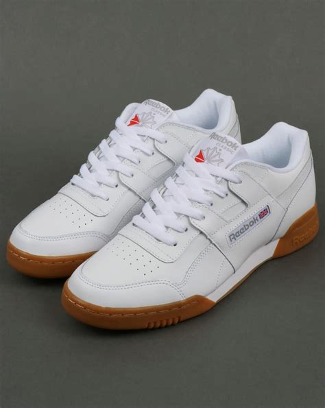 Reebok Workout Plus Trainers White/Carbon/Gum,shoes,leather,sneakers,