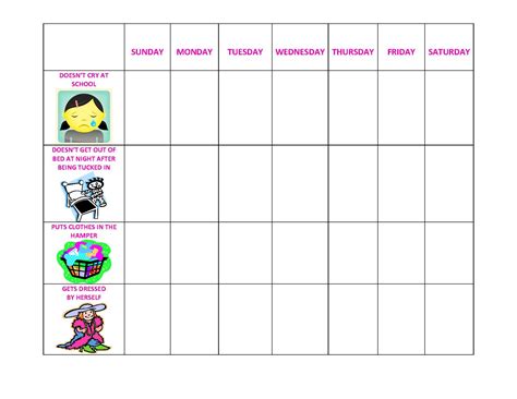 Printable Behavior Chart Template