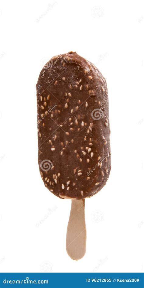 Chocolate Ice Cream On Stick Isolated Stock Image - Image of freshness ...