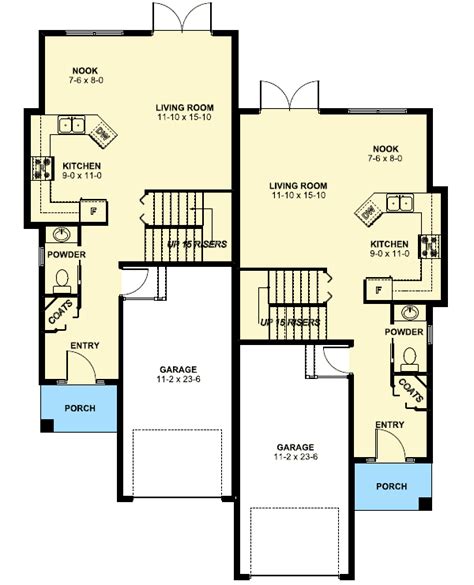 Side-By-Side Craftsman Duplex House Plan - 67719MG | Architectural ...