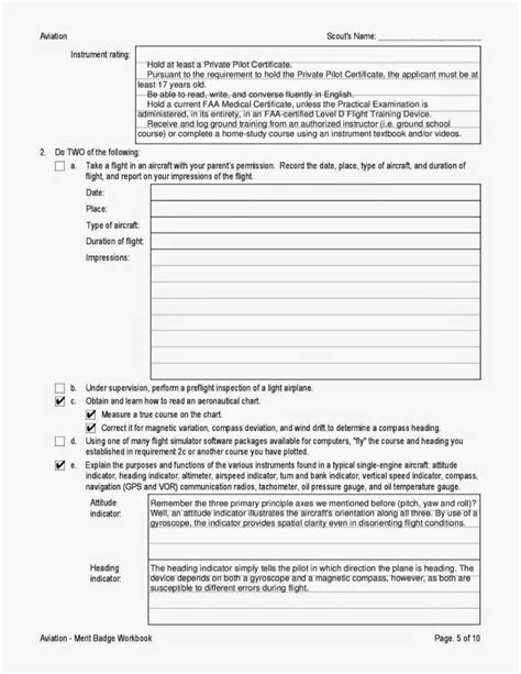 Boy Scout Cooking Merit Badge Worksheet — db-excel.com