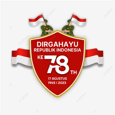 Hut Ri 78 Official Logo On Indonesia Independence Day 2023 With Flag ...