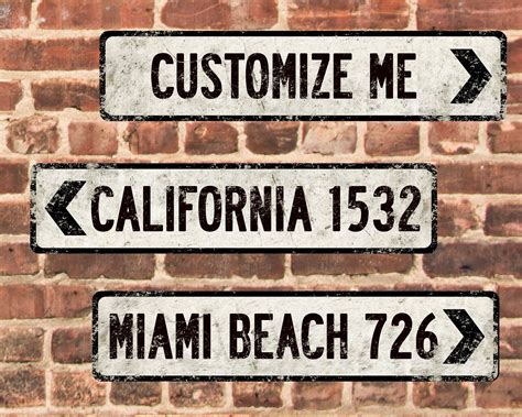 Custom White Directional Metal Street Sign Vintage-style With | Etsy ...