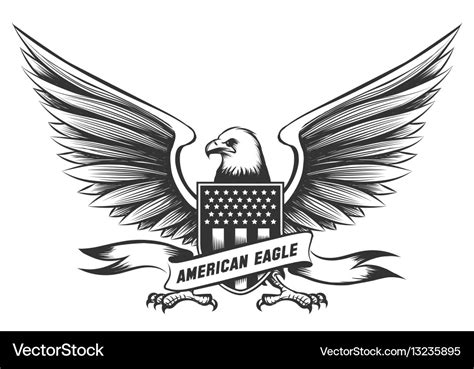 American bald eagle emblem Royalty Free Vector Image