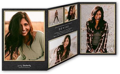 Sophisticated Type 5x7 Tri-Fold Graduation Announcements | Shutterfly ...