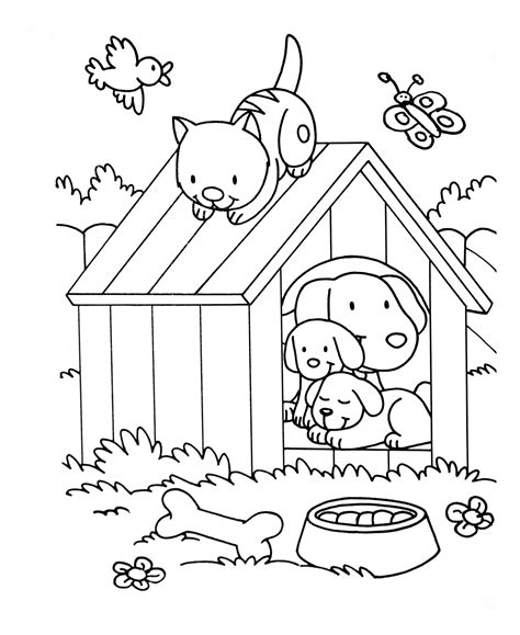 Cat And Dog Coloring Pages Printable