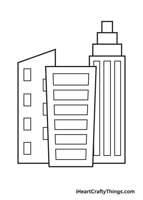 Buildings Drawing — How To Draw Buildings Step By Step