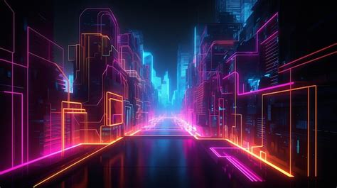 Premium AI Image | Neon lights in the city wallpapers