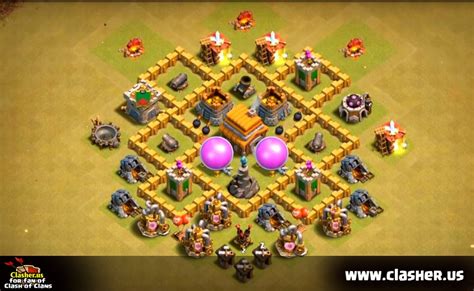 Town Hall 5 - TROPHY Base Map #1 - Clash of Clans | Clasher.us