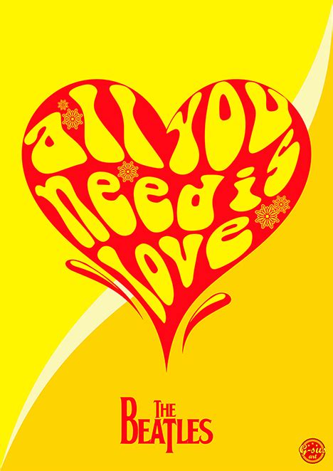 G-SUS ART BEATLES - ALL YOU NEED IS LOVE ART PRINT | Poster By G-SUS ART